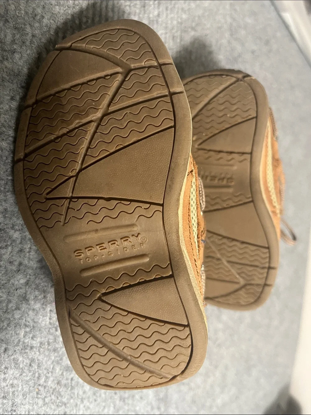 Sperry Kids Tan Boat Shoes with Lace-Up Detail